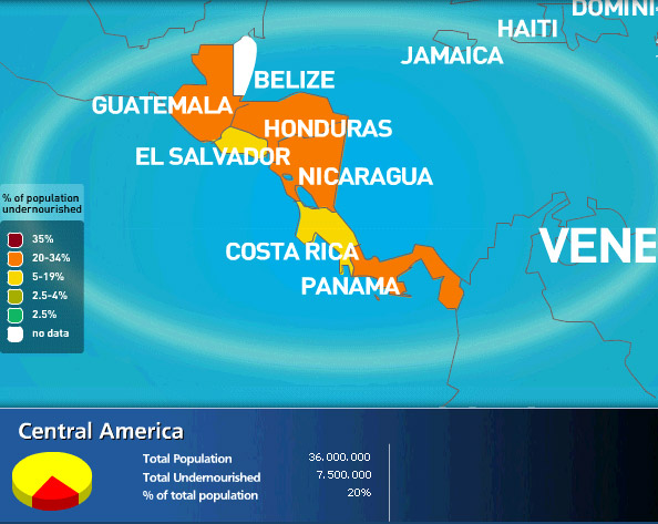 WFP hunger map: Central America