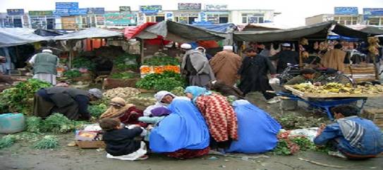 A market in Afghanistan