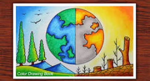 How to draw world environment day poster, Save nature drawing easy