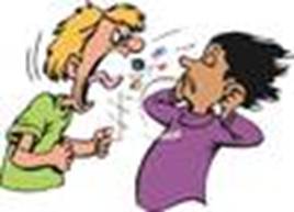 A Man Yelling At a Girl - Royalty Free Clipart Picture